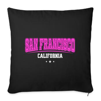San Francisco Pink Retro California College - Sofa pillowcase 17,3'' x 17,3'' (45 x 45 cm) - black - Front