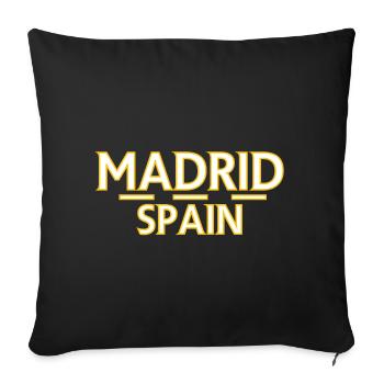 Madrid – Espagne - Housse de coussin décorative 45 x 45 cm - noir - Devant