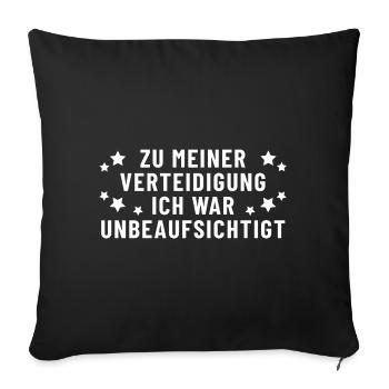 Pour ma défense, j’étais sans surveillance - Housse de coussin décorative 45 x 45 cm - noir - Devant