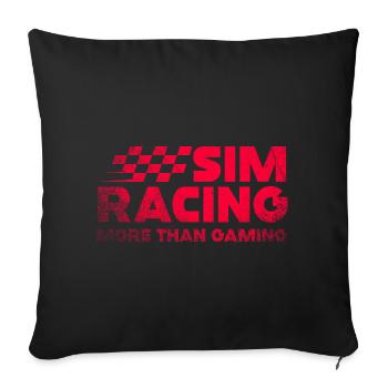 Sim Racing Neon Checkered Logo - Sofa pillowcase 17,3'' x 17,3'' (45 x 45 cm) - black - Front