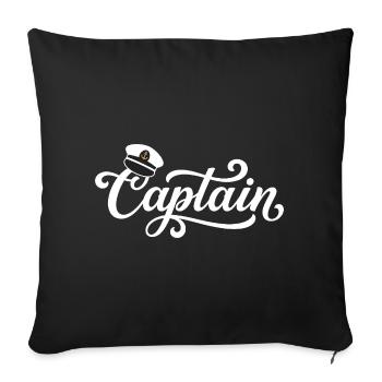 Captain Cap Sailing - Sofa pillowcase 17,3'' x 17,3'' (45 x 45 cm) - black - Front