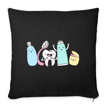 Dentiste réceptionniste - Housse de coussin décorative 45 x 45 cm - noir - Devant
