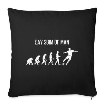 Evolution du football - Design rétro des joueurs de football - Housse de coussin décorative 45 x 45 cm - noir - Devant