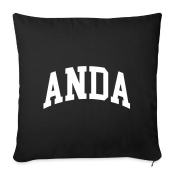 Anda - Housse de coussin décorative 45 x 45 cm - noir - Devant