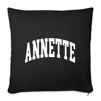 Annette - Sofakissenbezug 45 x 45 cm - Schwarz - Vorne