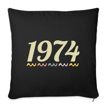 1974 - Housse de coussin décorative 45 x 45 cm - noir - Devant