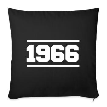 1966 Cadeau rétro 1966 - Housse de coussin décorative 45 x 45 cm - noir - Devant