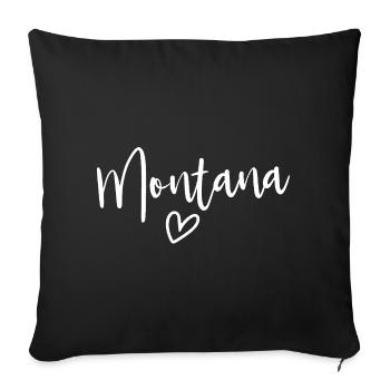 Cœur du Montana, Amour des femmes du Montana - Housse de coussin décorative 45 x 45 cm - noir - Devant