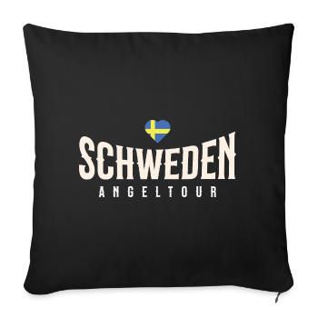 Voyage de pêche en Suède - Housse de coussin décorative 45 x 45 cm - noir - Devant