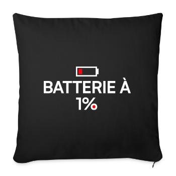 1% humor modern fatigue battery - Sofa pillowcase 17,3'' x 17,3'' (45 x 45 cm) - black - Front
