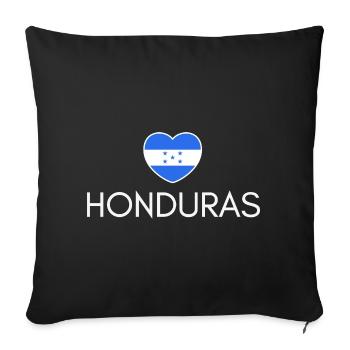 Heart with Honduran flag, I love Honduras - Sofa pillowcase 17,3'' x 17,3'' (45 x 45 cm) - black - Front