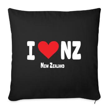 I Love NZ New Zealand - Sofa pillowcase 17,3'' x 17,3'' (45 x 45 cm) - black - Front