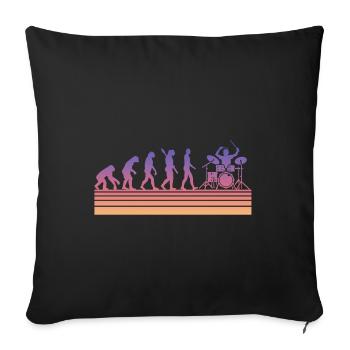 Évolution des batteurs - Housse de coussin décorative 45 x 45 cm - noir - Devant