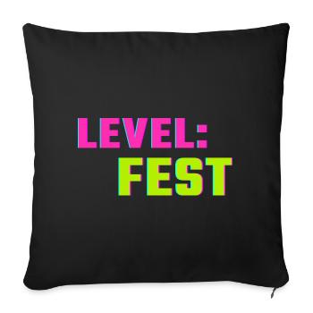 Chemise Level Fest – Festival du Printemps Style Fest - Housse de coussin décorative 45 x 45 cm - noir - Devant
