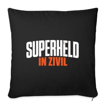 Superheld In Zivil Superhero Superhelden Kostüm - Sofakissenbezug 45 x 45 cm - Schwarz - Vorne