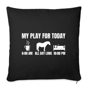 Riding plan - Sofa pillowcase 17,3'' x 17,3'' (45 x 45 cm) - black - Front