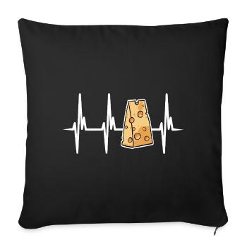 I love Swiss cheese - Sofa pillowcase 17,3'' x 17,3'' (45 x 45 cm) - black - Front