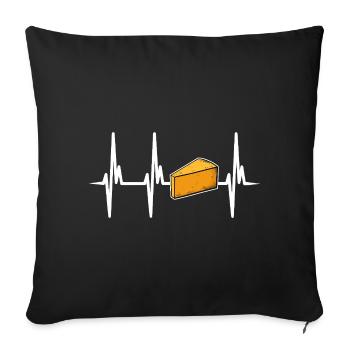 Ich liebe italienischen Käse - Sofakissenbezug 45 x 45 cm - Schwarz - Vorne