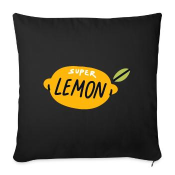 Super Lemon Shirt Beauté Fruit Design Été - Housse de coussin décorative 45 x 45 cm - noir - Devant