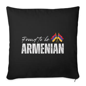 Proud Armenian, Armenian patriot - Sofa pillowcase 17,3'' x 17,3'' (45 x 45 cm) - black - Front