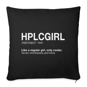 Chromatographie liquide haute performance HPLC Girl - Housse de coussin décorative 45 x 45 cm - noir - Devant
