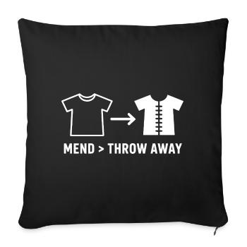 Mend Throw Away Visible Repair - Sofa pillowcase 17,3'' x 17,3'' (45 x 45 cm) - black - Front