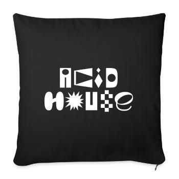 Conception du logo Acid House Fancy Typography - Housse de coussin décorative 45 x 45 cm - noir - Devant
