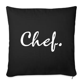 Chef Typography Word Text Culinary Gift - Sofa pillowcase 17,3'' x 17,3'' (45 x 45 cm) - black - Front