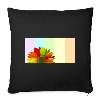 Colorful Rainbow Sunflower – Pastel Stripe Aesthet - Sofa pillowcase 17,3'' x 17,3'' (45 x 45 cm) - black - Front