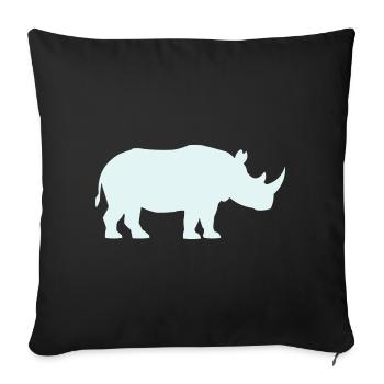 Silhouette Rhinocéros Pastel - Housse de coussin décorative 45 x 45 cm - noir - Devant