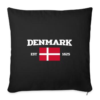 Denmark - Dänemark - Est 1625 - Flagge - Flag - Sofakissenbezug 45 x 45 cm - Schwarz - Vorne