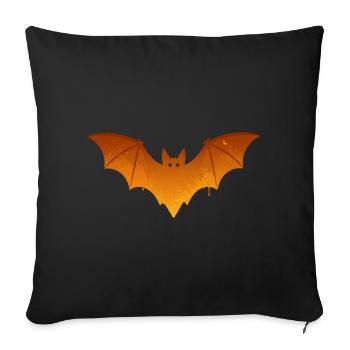 Costume d’Halloween Orange Chauve-souris Effrayant - Housse de coussin décorative 45 x 45 cm - noir - Devant