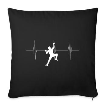 Climbing heartbeat - Sofa pillowcase 17,3'' x 17,3'' (45 x 45 cm) - black - Front