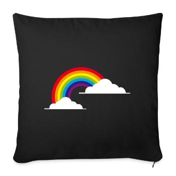 arc-en-ciel - Housse de coussin décorative 45 x 45 cm - noir - Devant
