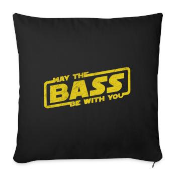 May The Bass Be With You Electro Party Techno EDM - Sofa pillowcase 17,3'' x 17,3'' (45 x 45 cm) - black - Front