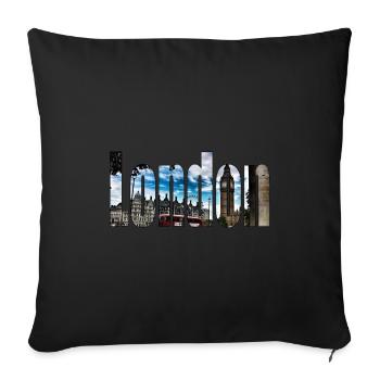 Londres - Housse de coussin décorative 45 x 45 cm - noir - Devant