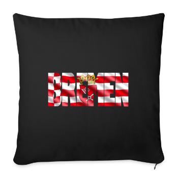 Drapeau de bacon de Brême - Housse de coussin décorative 45 x 45 cm - noir - Devant