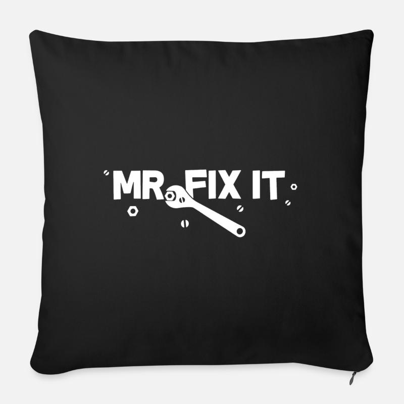 Mechaniker Herr Fix It Shirt - Sofakissenbezug 45 x 45 cm - Schwarz