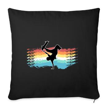 Skate - Sofa pillowcase 17,3'' x 17,3'' (45 x 45 cm) - black - Front