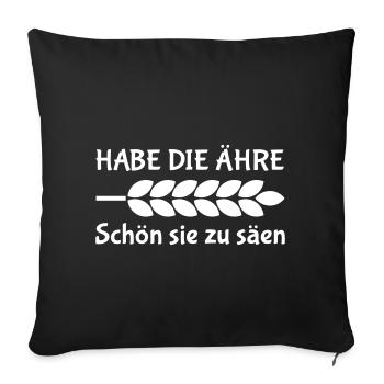 Pour le fermier: ayez l'oreille! Sympa de la semer - Housse de coussin décorative 45 x 45 cm - noir - Devant