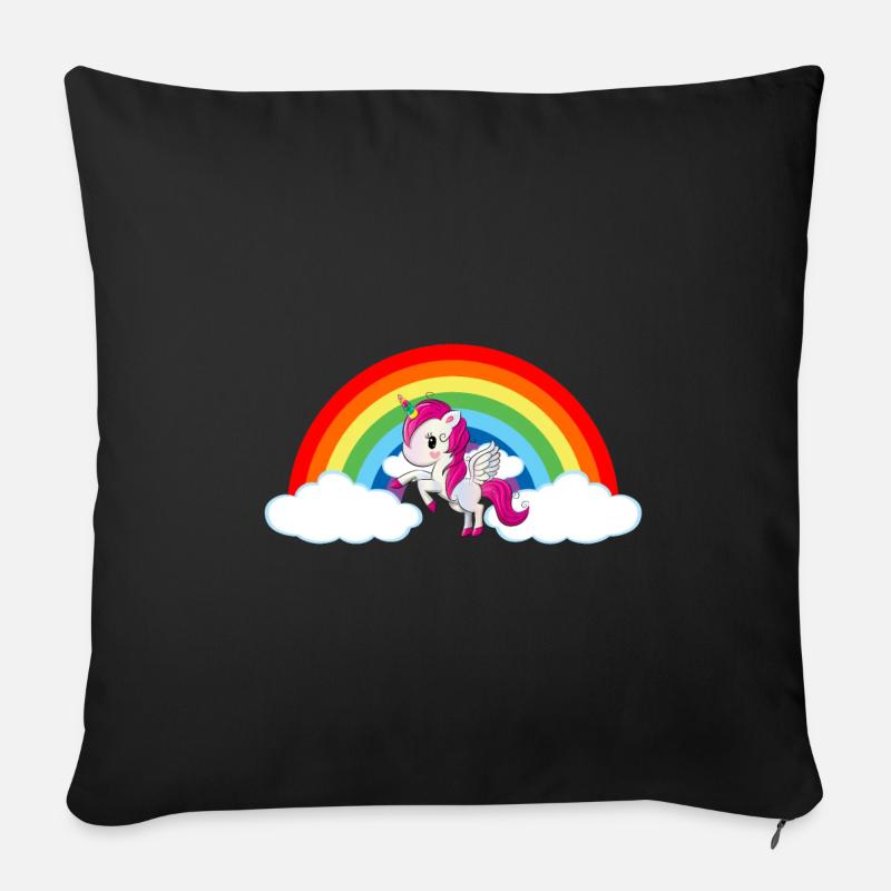 Einhorn Fabeltier Einhorn-Shirt Einhörner - Sofakissenbezug 45 x 45 cm - Schwarz