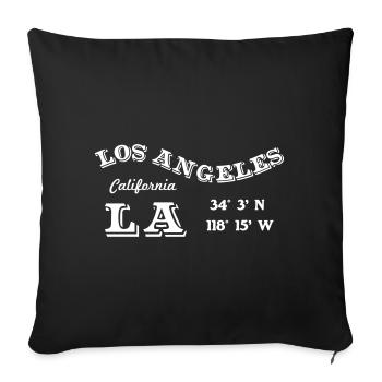 Los Angeles Californie LA Coordonnées California - Housse de coussin décorative 45 x 45 cm - noir - Devant