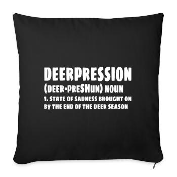DEER HUNTING: Deerpression definition - Sofa pillowcase 17,3'' x 17,3'' (45 x 45 cm) - black - Front