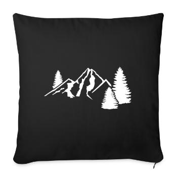 montagnes - Housse de coussin décorative 45 x 45 cm - noir - Devant