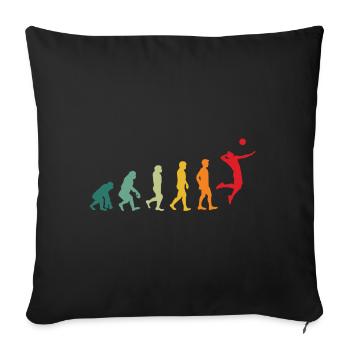 Volleyball Evolution Development Funny Retro - Sofa pillowcase 17,3'' x 17,3'' (45 x 45 cm) - black - Front