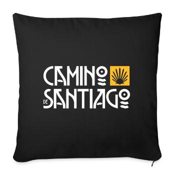 Camino de Santiago | Chemin de Saint-Jacques | Art Deco Typo - Housse de coussin décorative 45 x 45 cm - noir - Devant