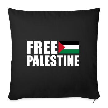 Free palestine - Sofa pillowcase 17,3'' x 17,3'' (45 x 45 cm) - black - Front