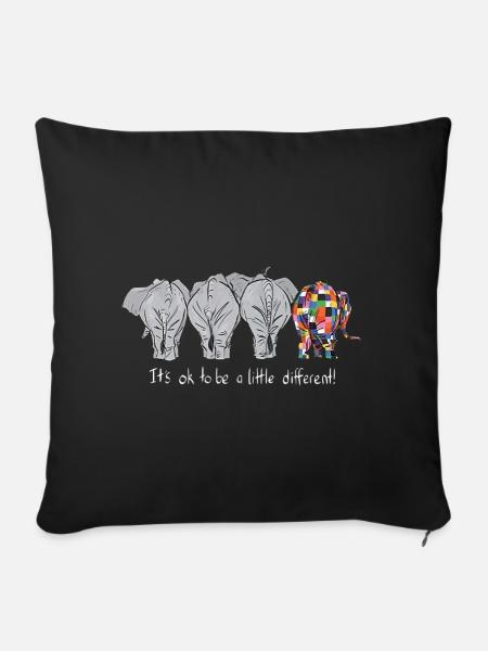Elefanten T-Shirt It's Ok To Be A Little Different - Sofakissenbezug 45 x 45 cm - Schwarz
