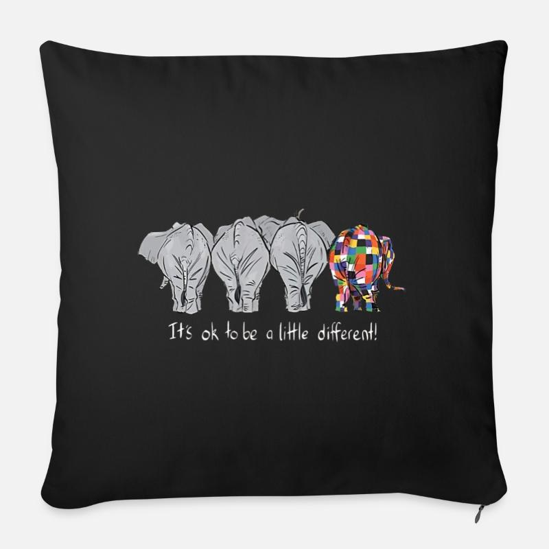 Elefanten T-Shirt It's Ok To Be A Little Different - Sofakissenbezug 45 x 45 cm - Schwarz