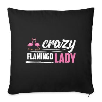 Flamingo Pink Flamingo Flamingo Gift - Sofa pillowcase 17,3'' x 17,3'' (45 x 45 cm) - black - Front